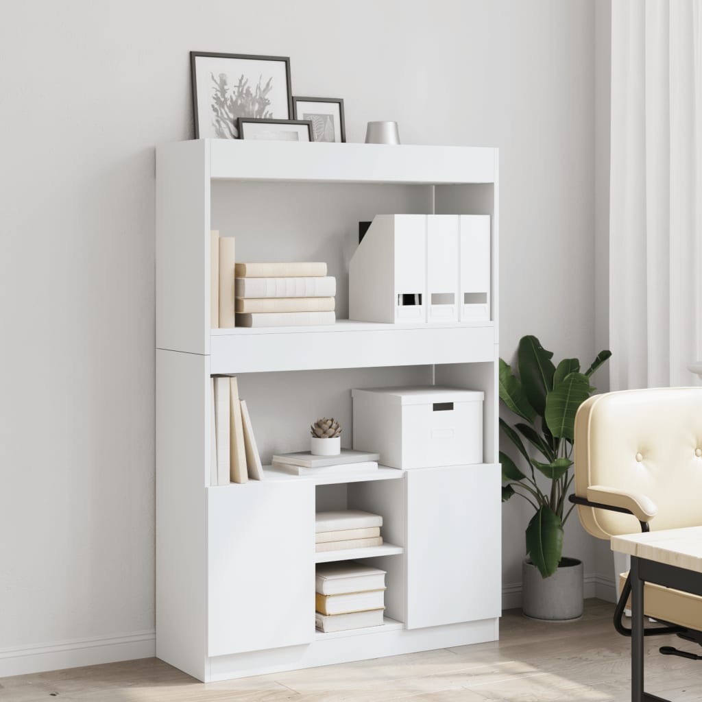 vidaXL Highboard White 92x33x140 cm Engineered Wood