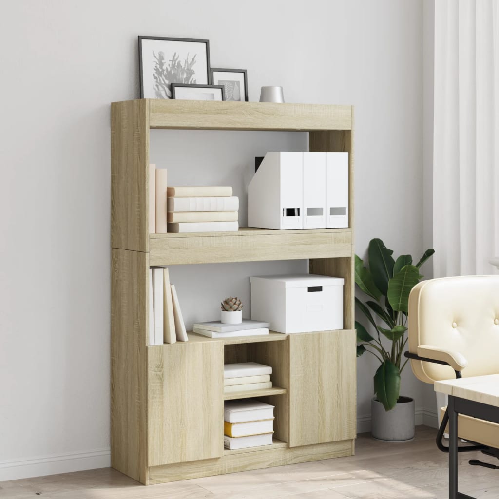 vidaXL Highboard Sonoma Oak 92x33x140 cm Engineered Wood