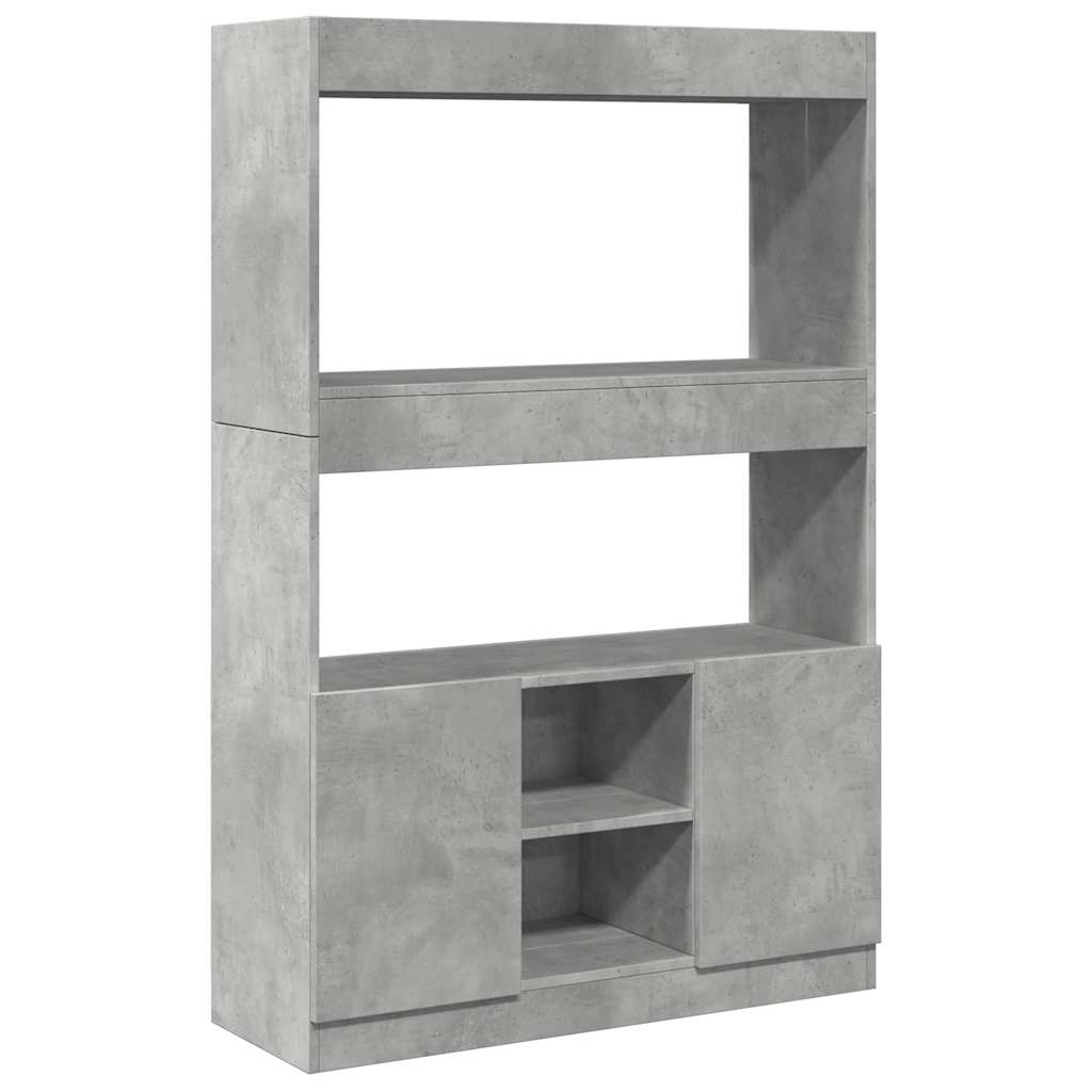 vidaXL Highboard Concrete Grey 92x33x140 cm Engineered Wood
