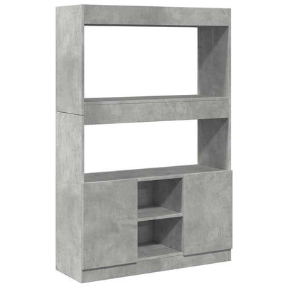 vidaXL Highboard Concrete Grey 92x33x140 cm Engineered Wood