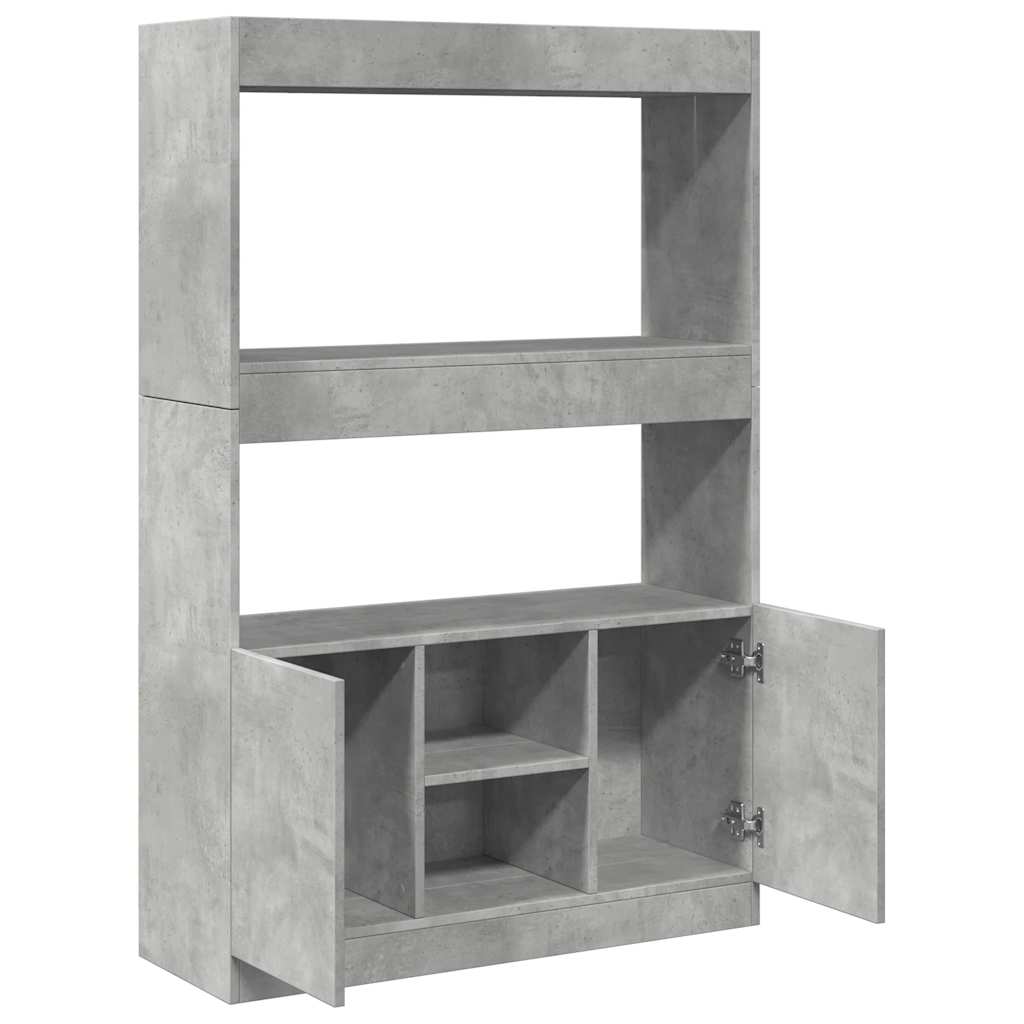 vidaXL Highboard Concrete Grey 92x33x140 cm Engineered Wood