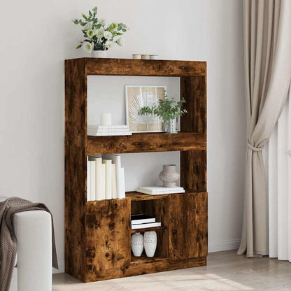 vidaXL Highboard Smoked Oak 92x33x140 cm Engineered Wood