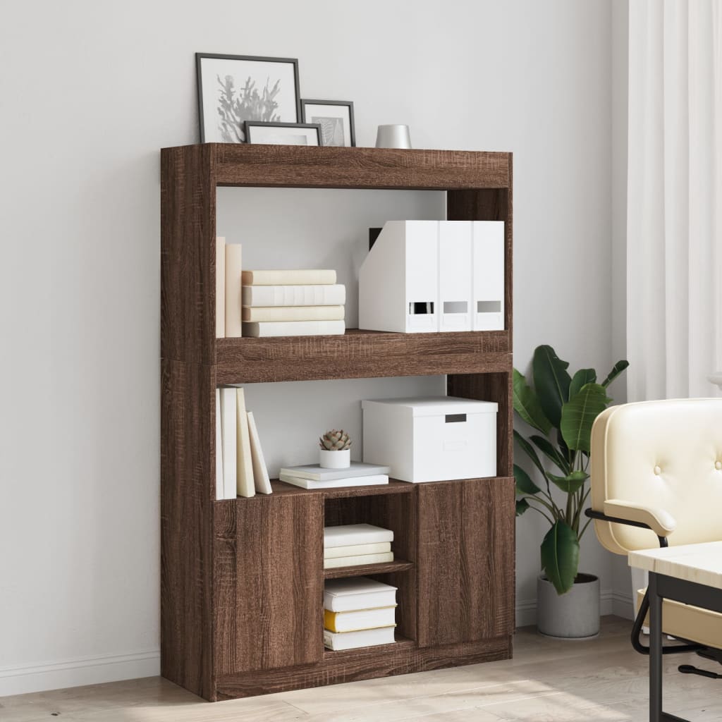 vidaXL Highboard Brown Oak 92x33x140 cm Engineered Wood