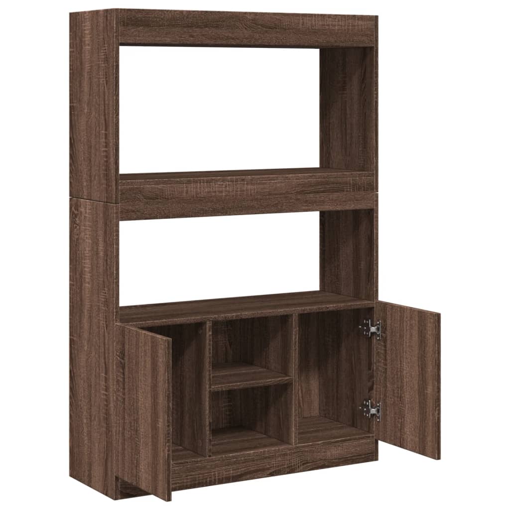 vidaXL Highboard Brown Oak 92x33x140 cm Engineered Wood
