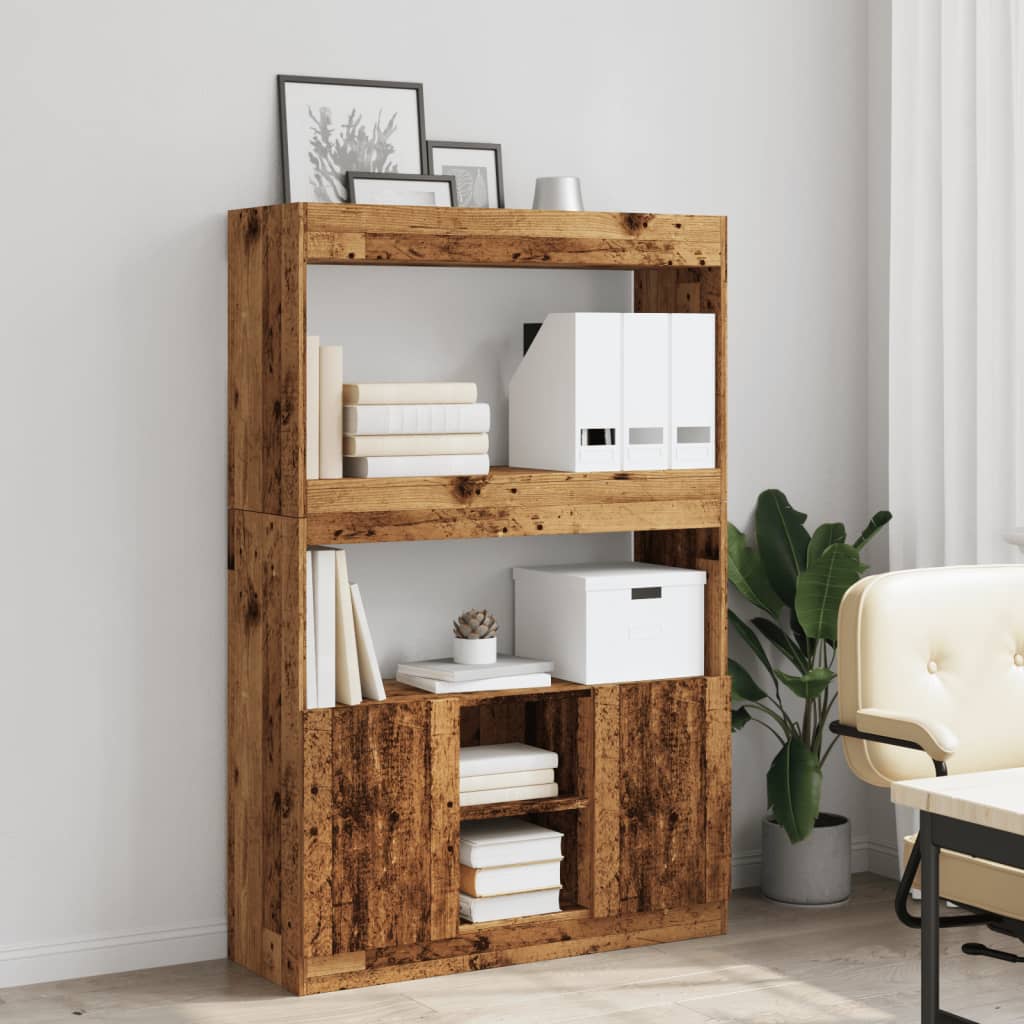 vidaXL Highboard Old Wood 92x33x140 cm Engineered Wood