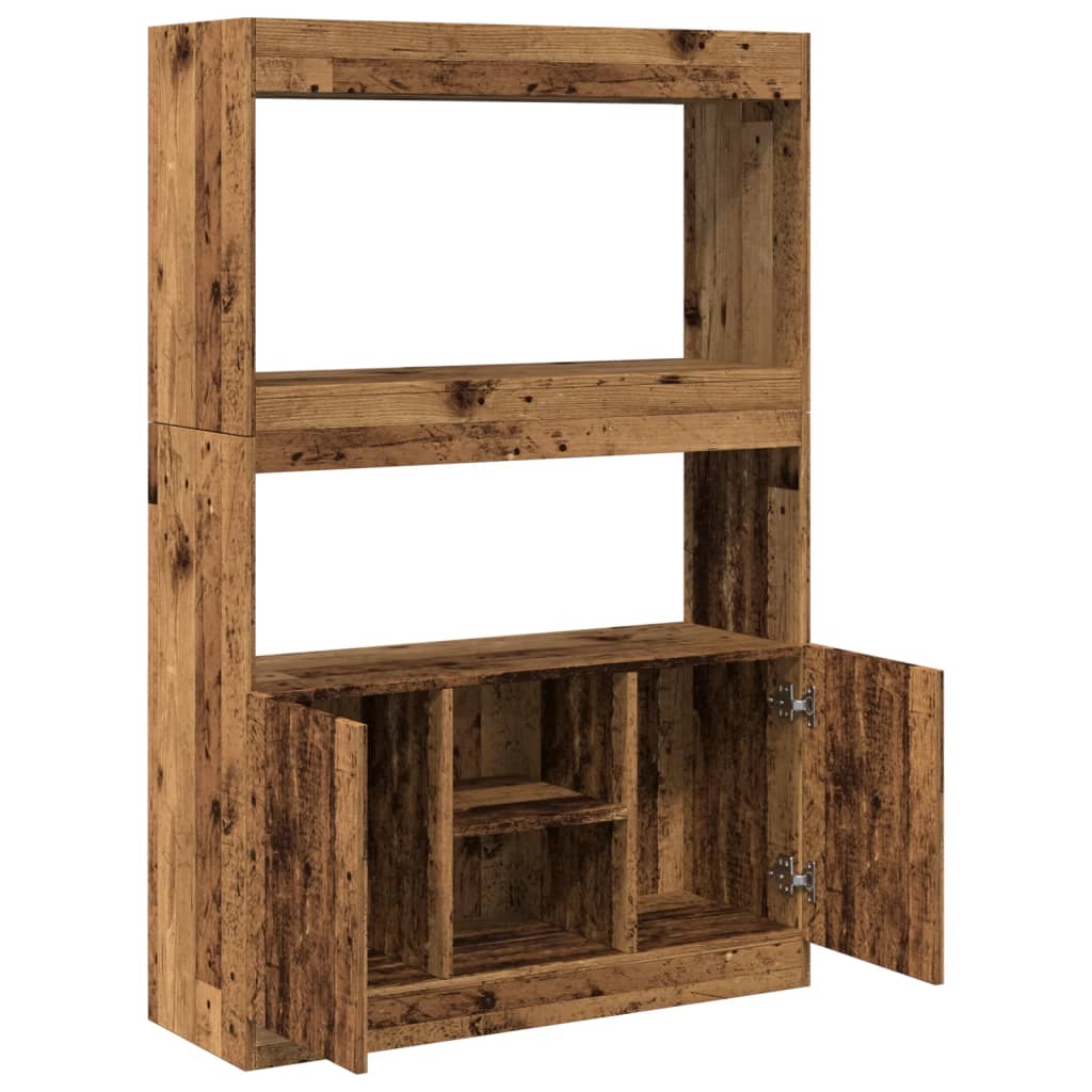 vidaXL Highboard Old Wood 92x33x140 cm Engineered Wood