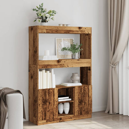 vidaXL Highboard Old Wood 92x33x140 cm Engineered Wood