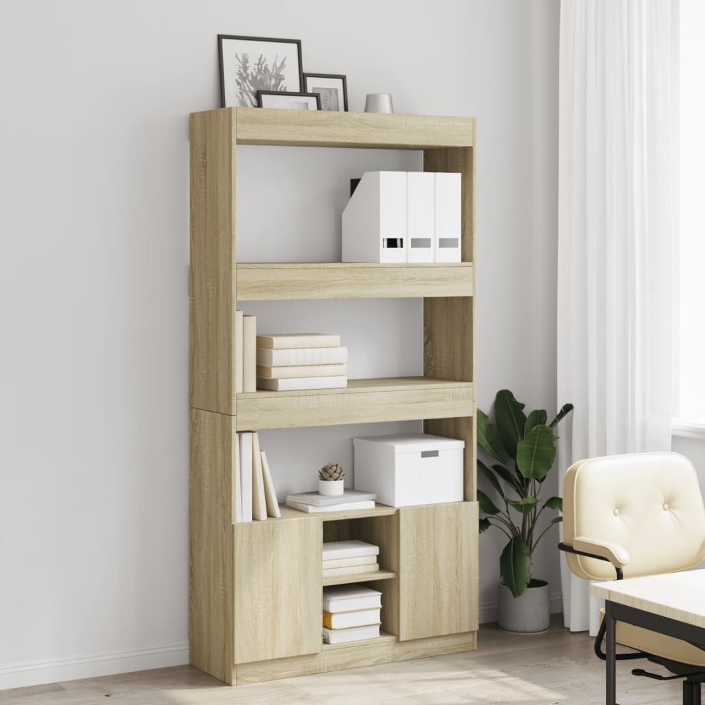 vidaXL Highboard Sonoma Oak 92x33x180 cm Engineered Wood