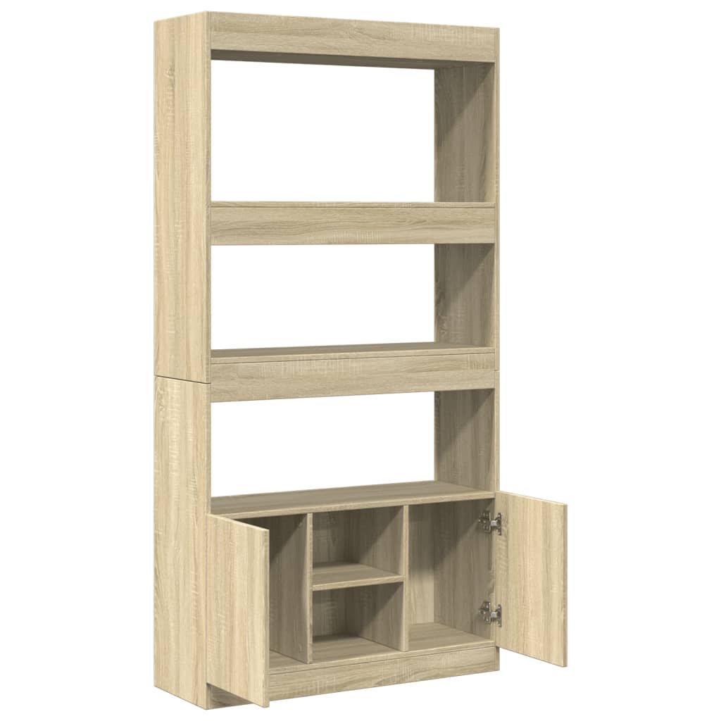 vidaXL Highboard Sonoma Oak 92x33x180 cm Engineered Wood