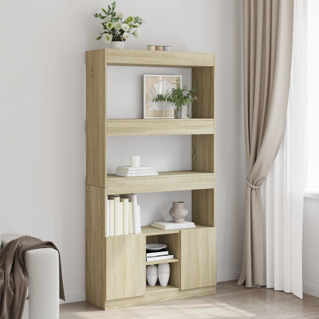 vidaXL Highboard Sonoma Oak 92x33x180 cm Engineered Wood