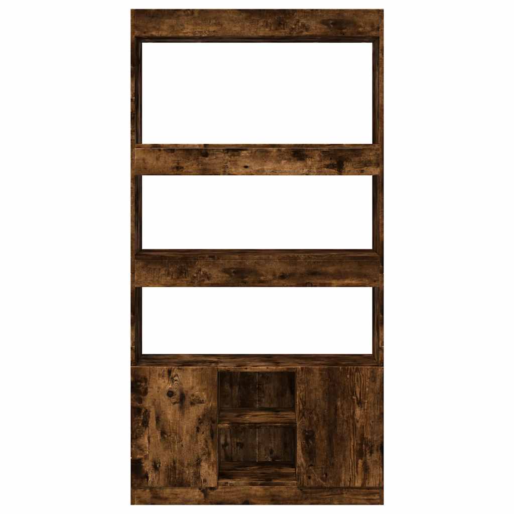 vidaXL Highboard Smoked Oak 92x33x180 cm Engineered Wood