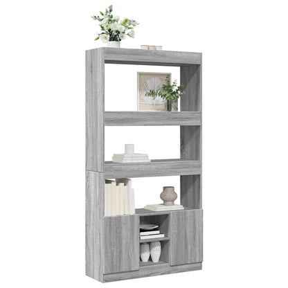 vidaXL Highboard Grey Sonoma 92x33x180 cm Engineered Wood