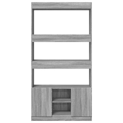vidaXL Highboard Grey Sonoma 92x33x180 cm Engineered Wood