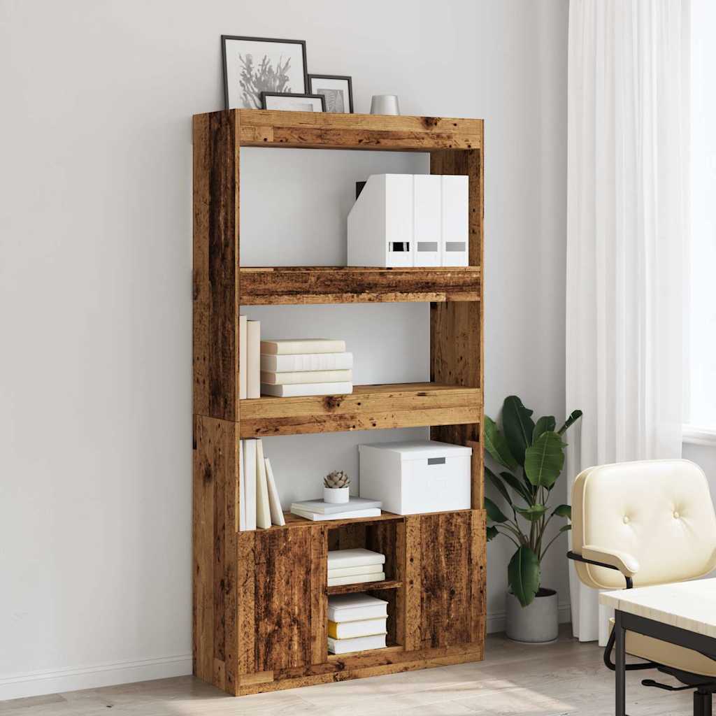 vidaXL Highboard Old Wood 92x33x180 cm Engineered Wood