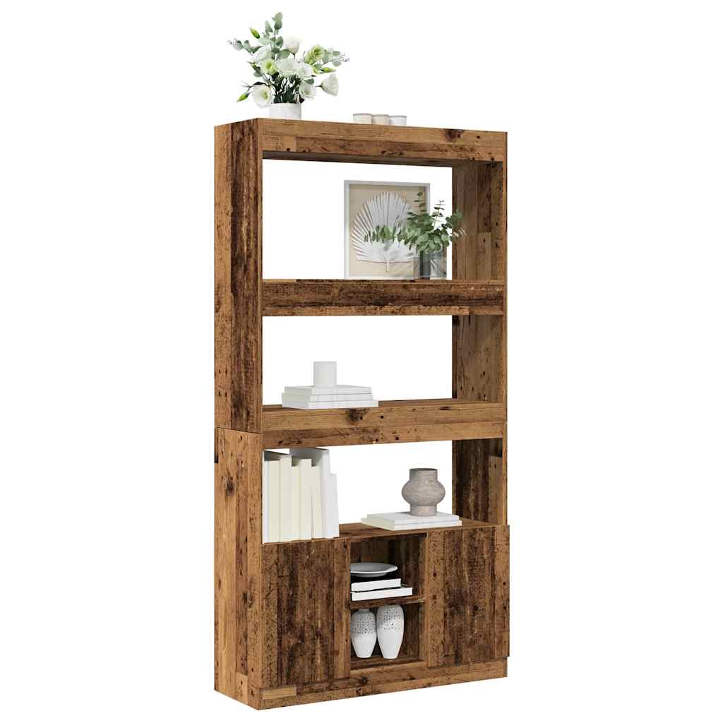 vidaXL Highboard Old Wood 92x33x180 cm Engineered Wood