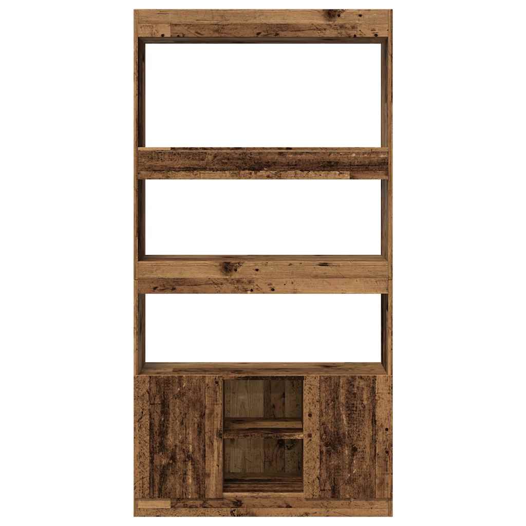 vidaXL Highboard Old Wood 92x33x180 cm Engineered Wood