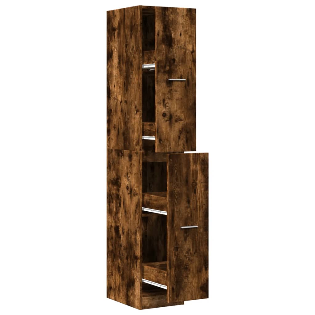vidaXL Apothecary Cabinet Smoked Oak 30x41x174.5 cm Engineered Wood