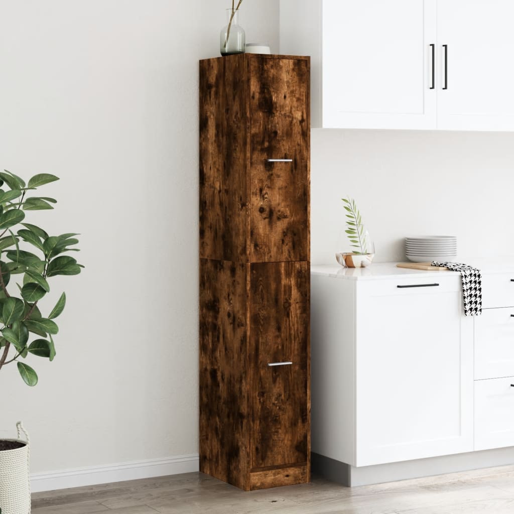 vidaXL Apothecary Cabinet Smoked Oak 30x41x174.5 cm Engineered Wood