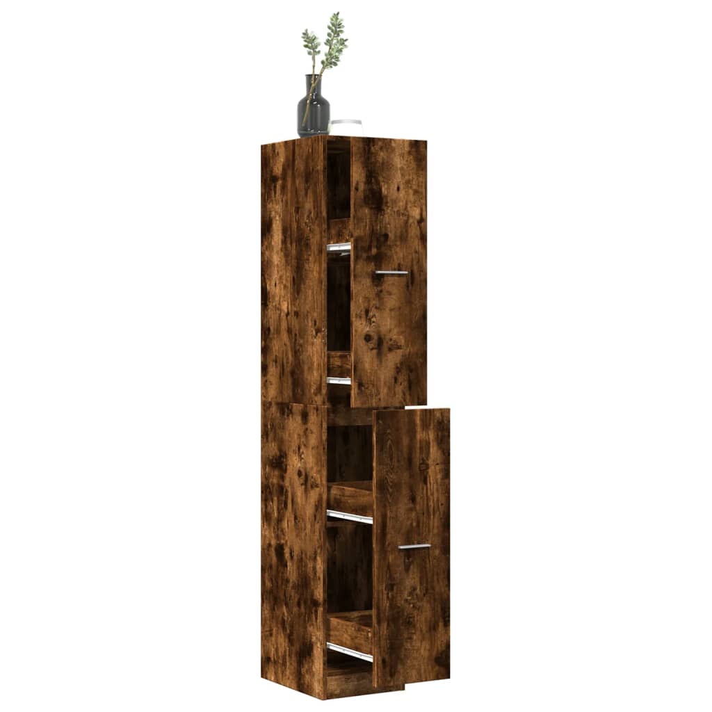 vidaXL Apothecary Cabinet Smoked Oak 30x41x174,5 cm Engineered Wood