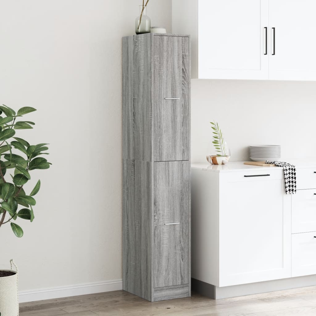 vidaXL Apothecary Cabinet Grey Sonoma 30x41x174.5 cm Engineered Wood