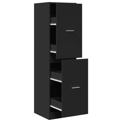 vidaXL Apothecary Cabinet Black 40x41x144,5 cm Engineered Wood