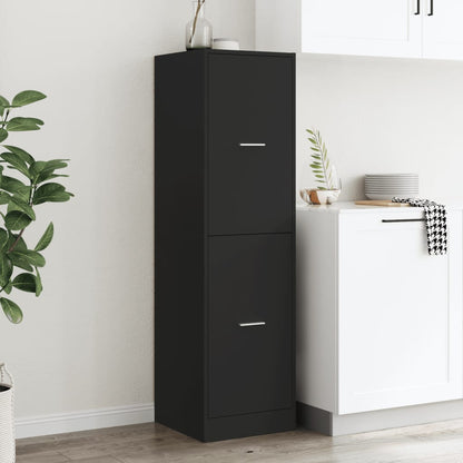 vidaXL Apothecary Cabinet Black 40x41x144,5 cm Engineered Wood