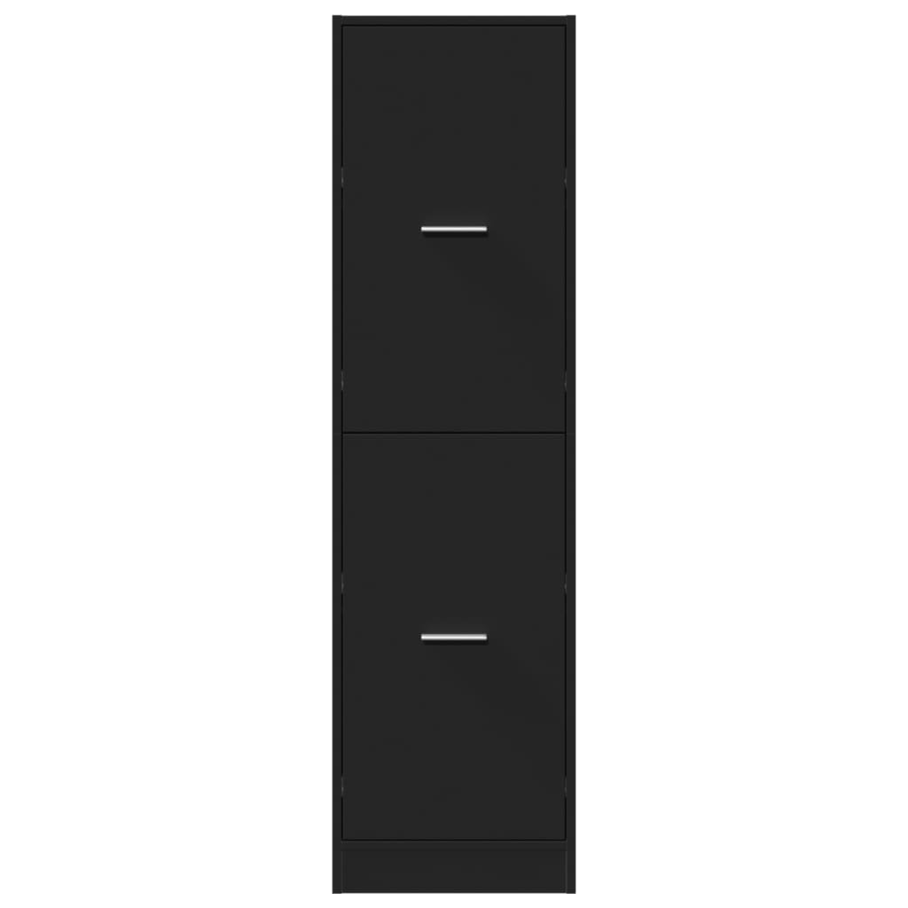 vidaXL Apothecary Cabinet Black 40x41x144.5 cm Engineered Wood