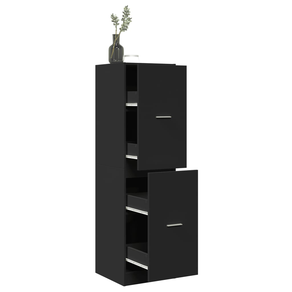 vidaXL Apothecary Cabinet Black 40x41x144.5 cm Engineered Wood