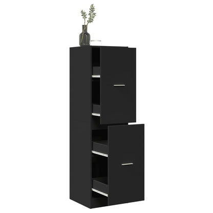 vidaXL Apothecary Cabinet Black 40x41x144,5 cm Engineered Wood