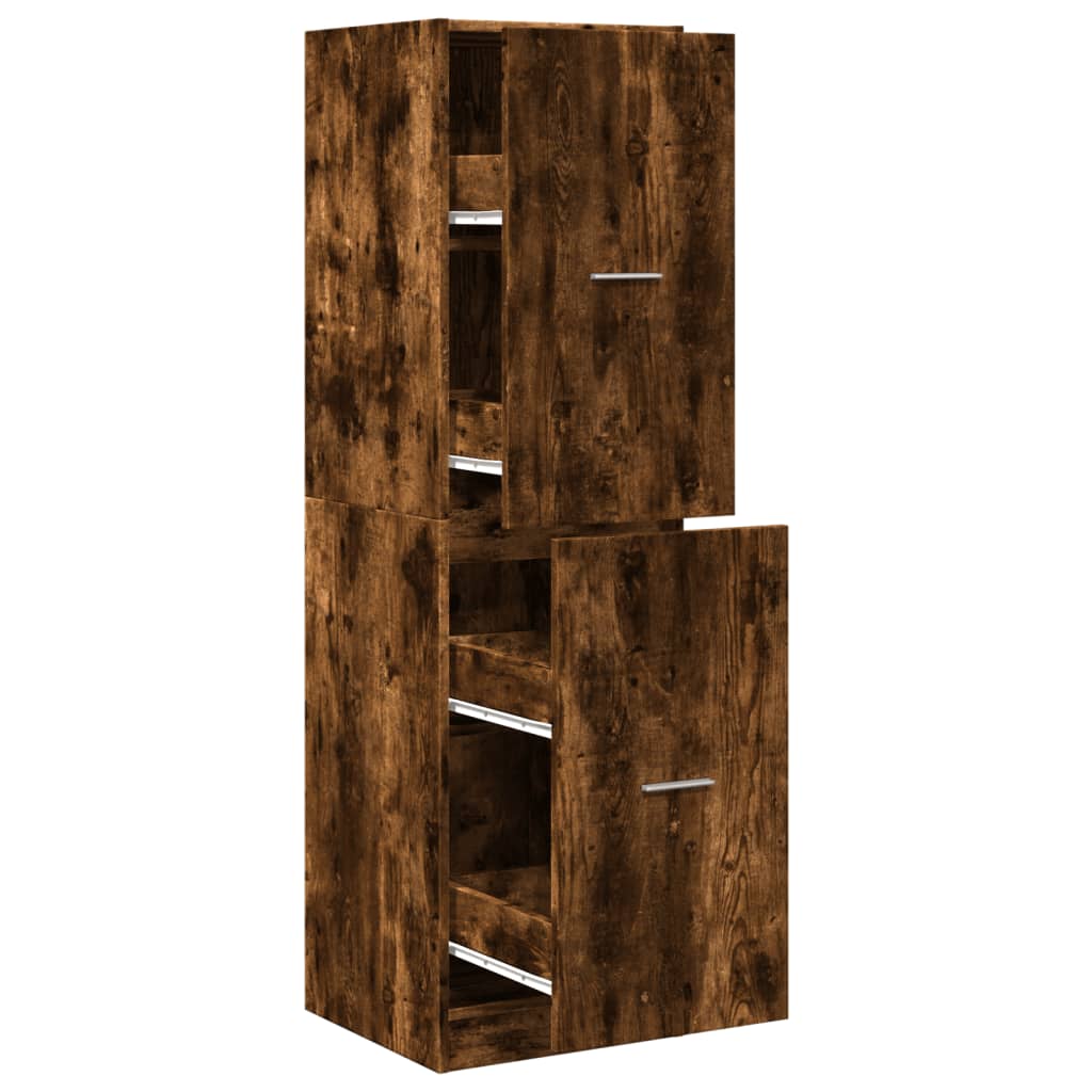 vidaXL Apothecary Cabinet Smoked Oak 40x41x144.5 cm Engineered Wood