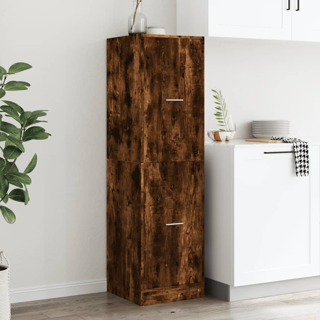 vidaXL Apothecary Cabinet Smoked Oak 40x41x144.5 cm Engineered Wood