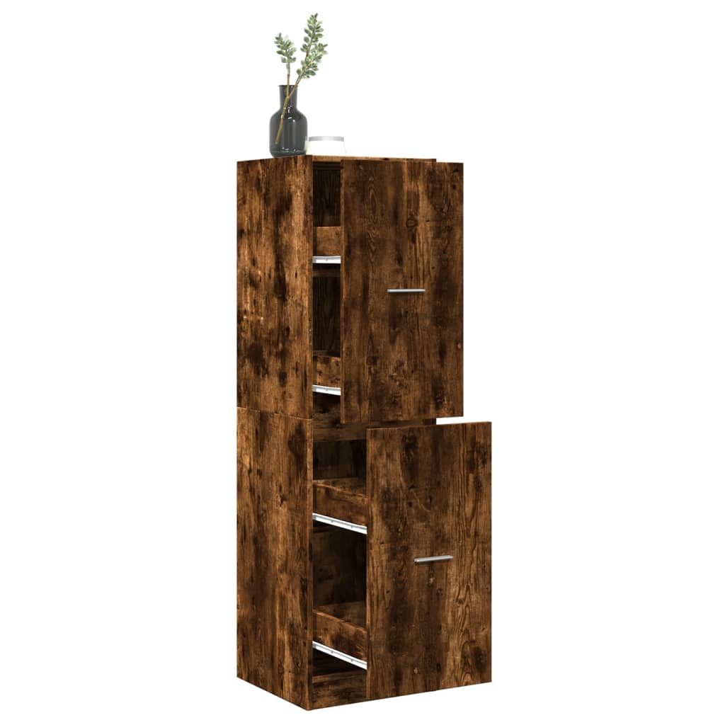 vidaXL Apothecary Cabinet Smoked Oak 40x41x144,5 cm Engineered Wood