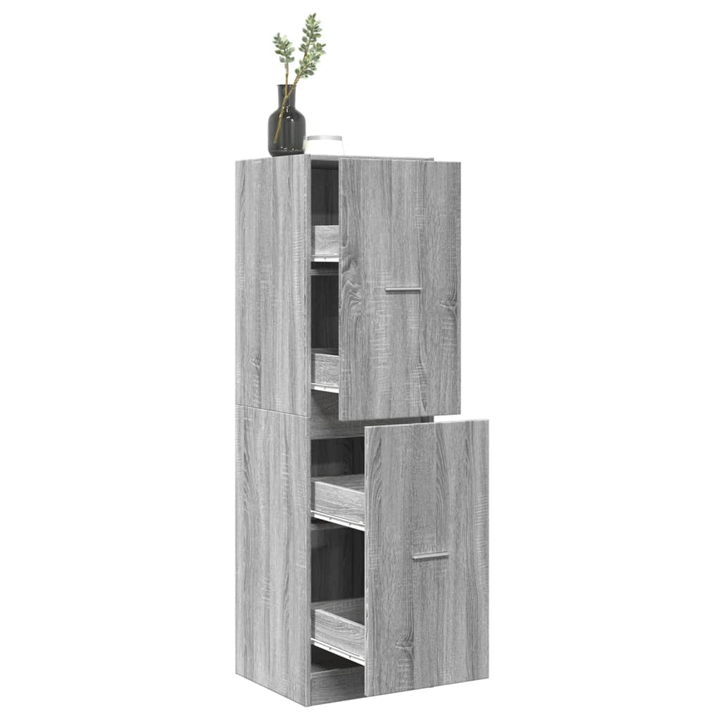 vidaXL Apothecary Cabinet Grey Sonoma 40x41x144.5 cm Engineered Wood