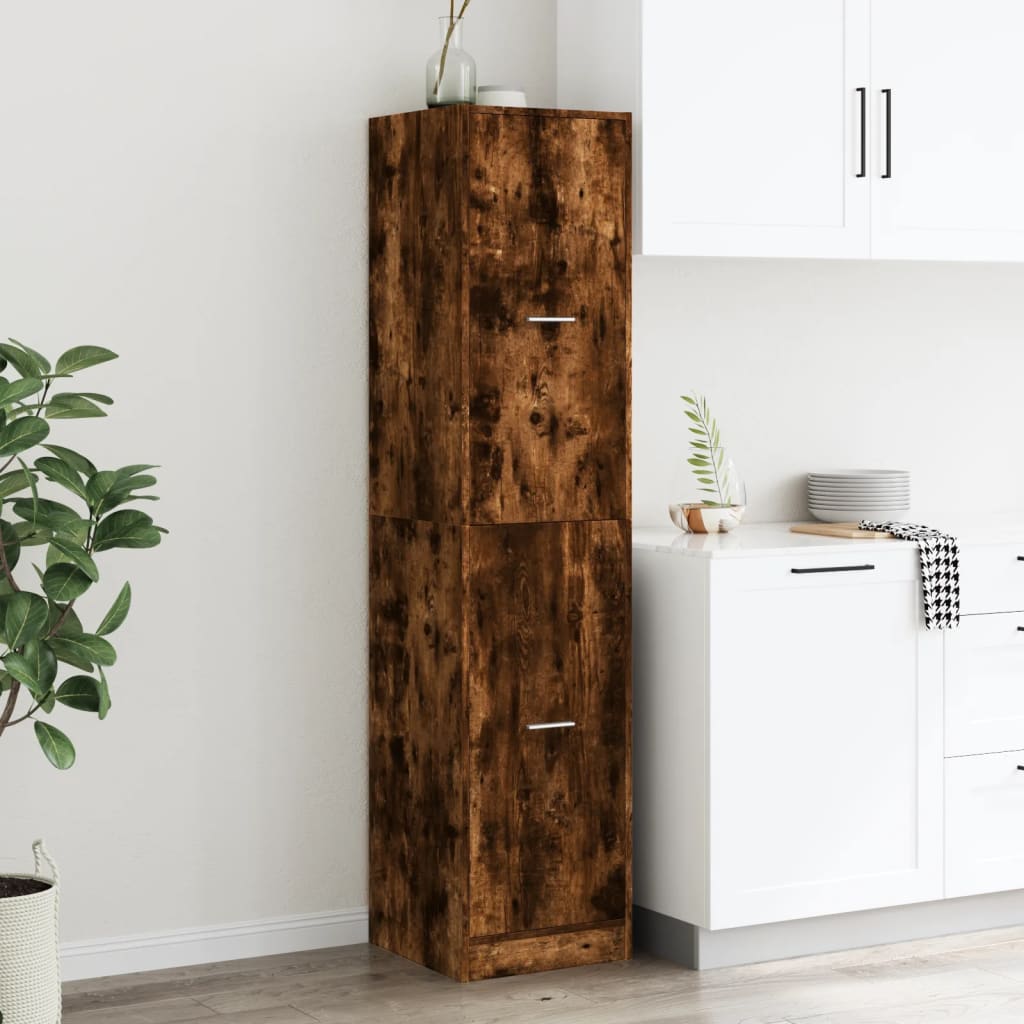 vidaXL Apothecary Cabinet Smoked Oak 40x41x174.5 cm Engineered Wood