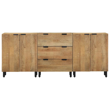 vidaXL 3 Piece Sideboards Brown 60x33x75 cm Solid Wood Mango