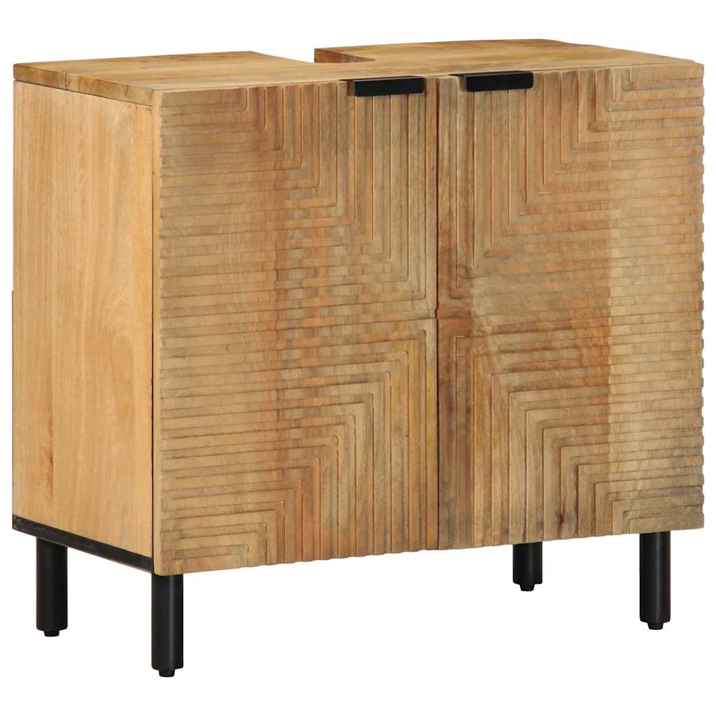 vidaXL 2 Piece Bathroom Furniture Set Brown Solid Wood Mango