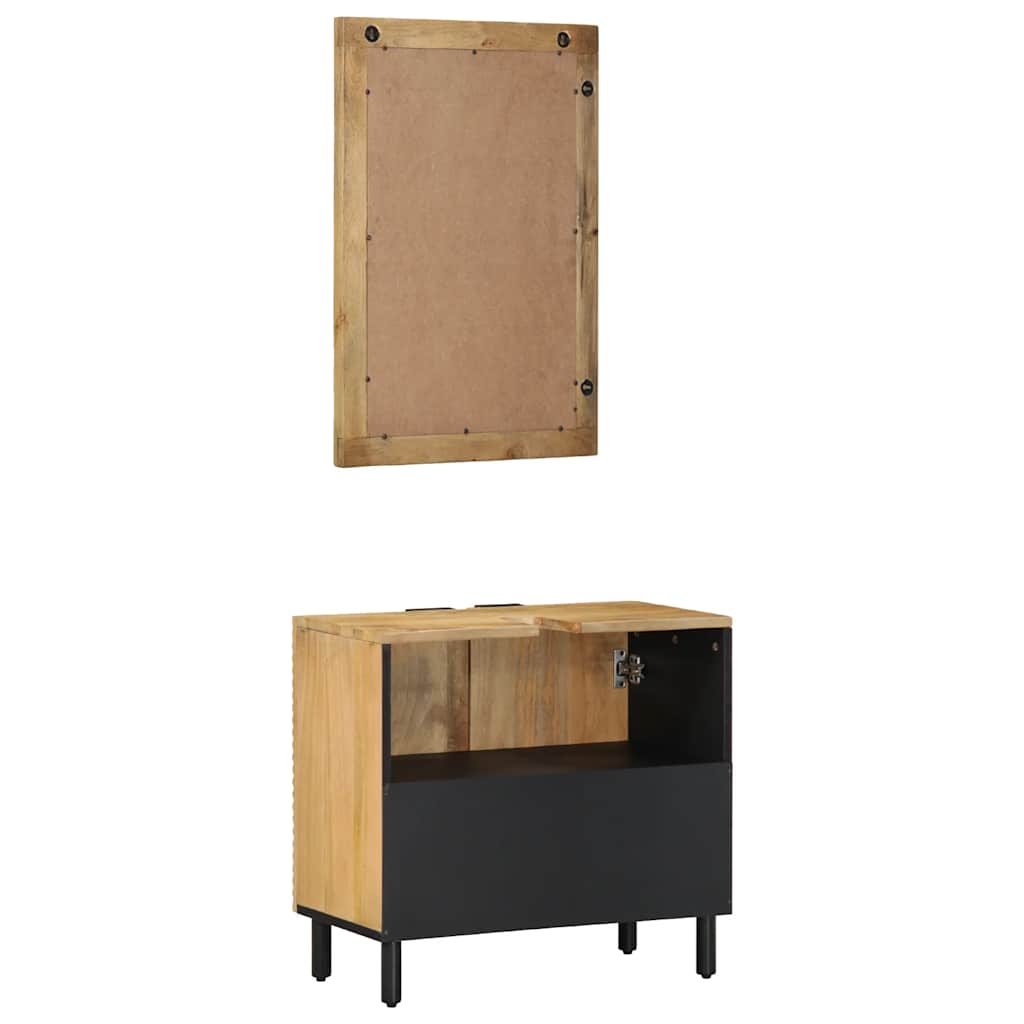 vidaXL 2 Piece Bathroom Furniture Set Brown Solid Wood Mango