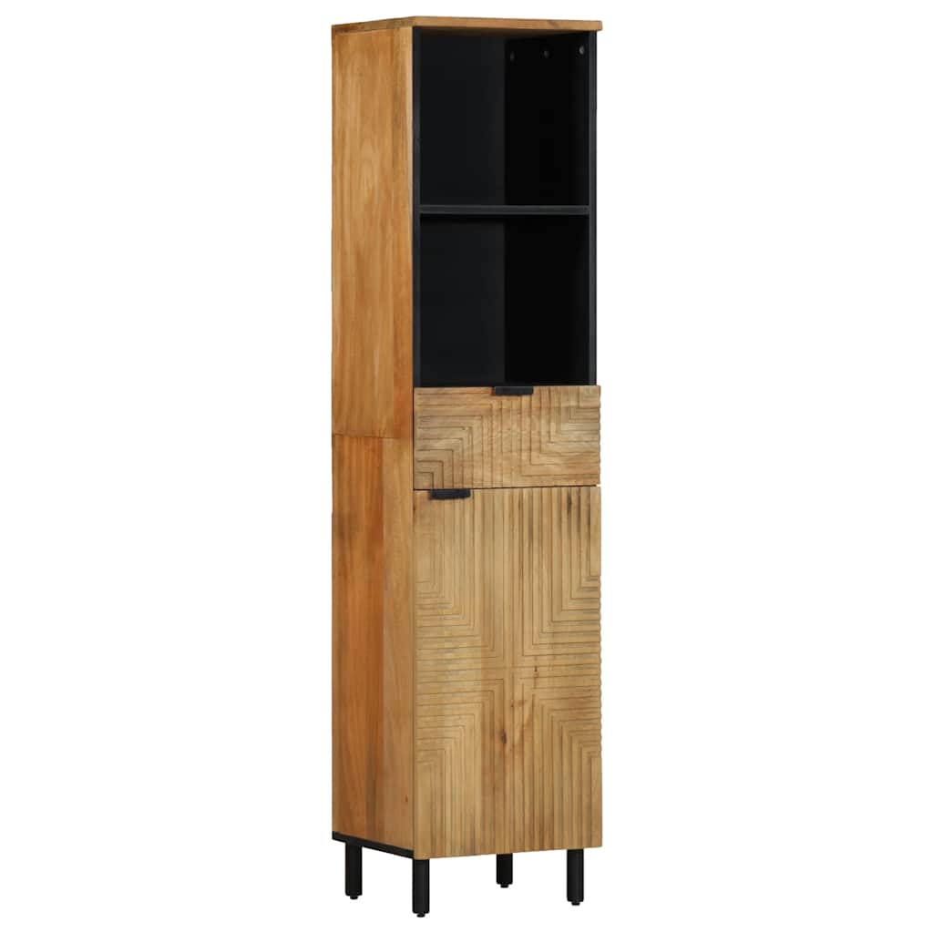 vidaXL 3 Piece Bathroom Furniture Set Brown Solid Wood Mango