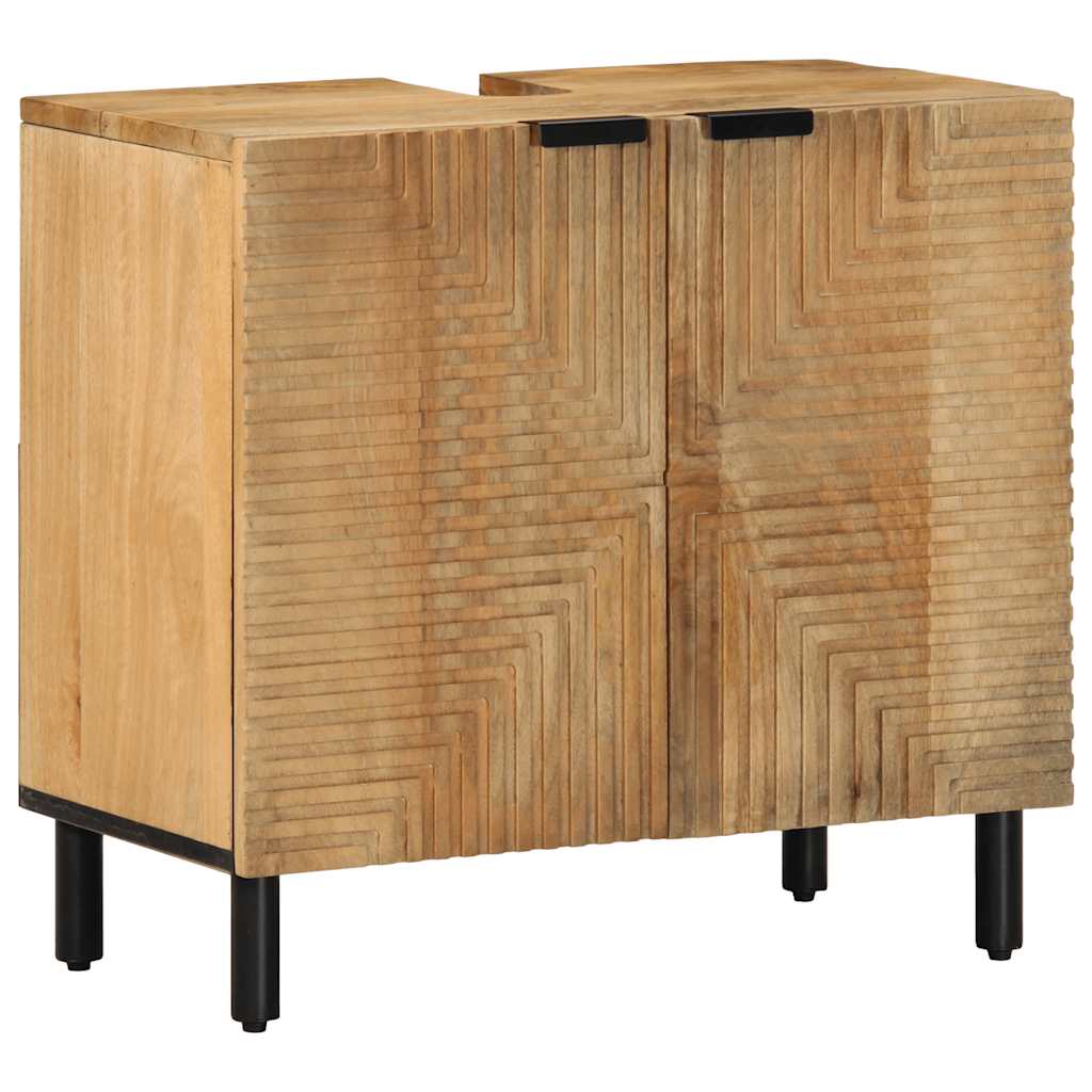 vidaXL 5 Piece Bathroom Furniture Set Brown Solid Wood Mango
