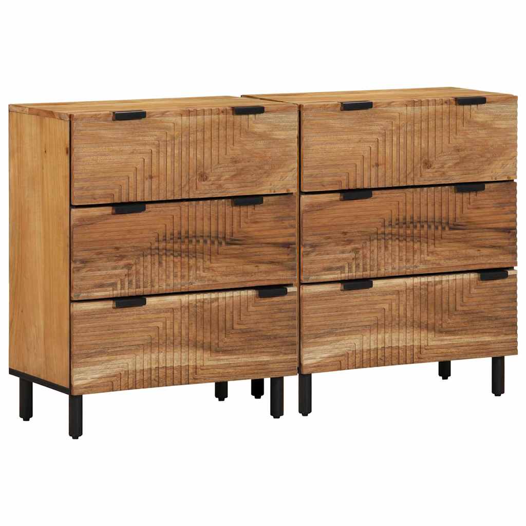 vidaXL Sideboard Set 2 pcs 120 x 33 x 75 cm Solid Acacia Wood