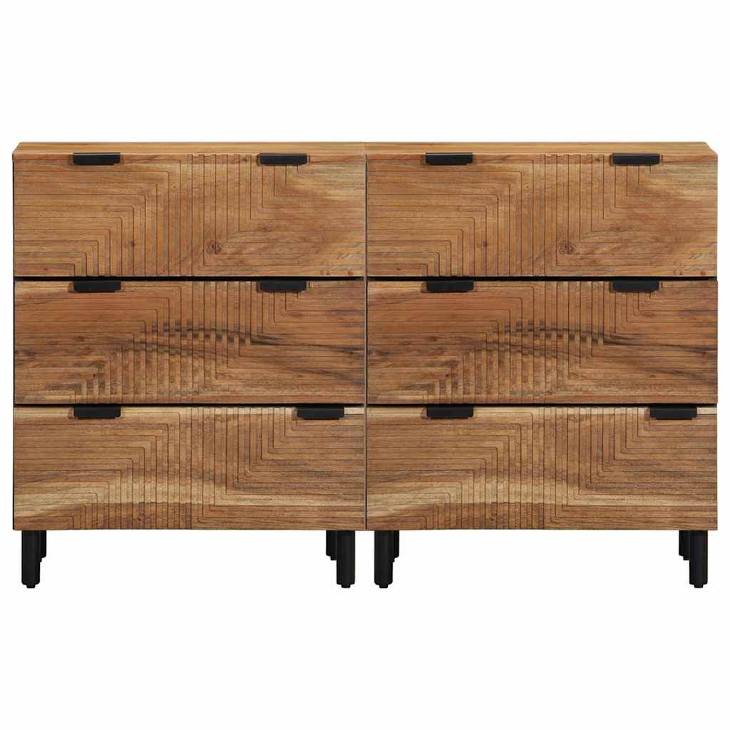 vidaXL Sideboard Set 2 pcs 120 x 33 x 75 cm Solid Acacia Wood