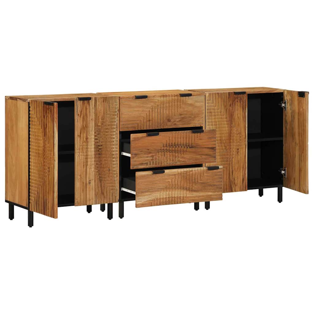 vidaXL Sideboard Set 3 pcs 180 x 33 x 75 cm Solid Acacia Wood