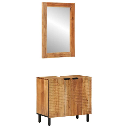 vidaXL Bathroom Cabinet Set 2 pcs Natural 62 x 33 x 58 cm