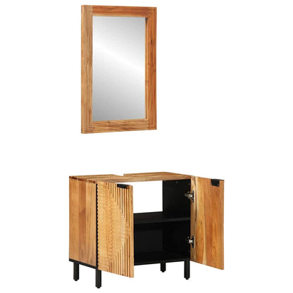 vidaXL Bathroom Cabinet Set 2 pcs Natural 62 x 33 x 58 cm
