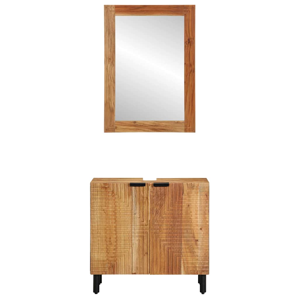 vidaXL Bathroom Cabinet Set 2 pcs Natural 62 x 33 x 58 cm