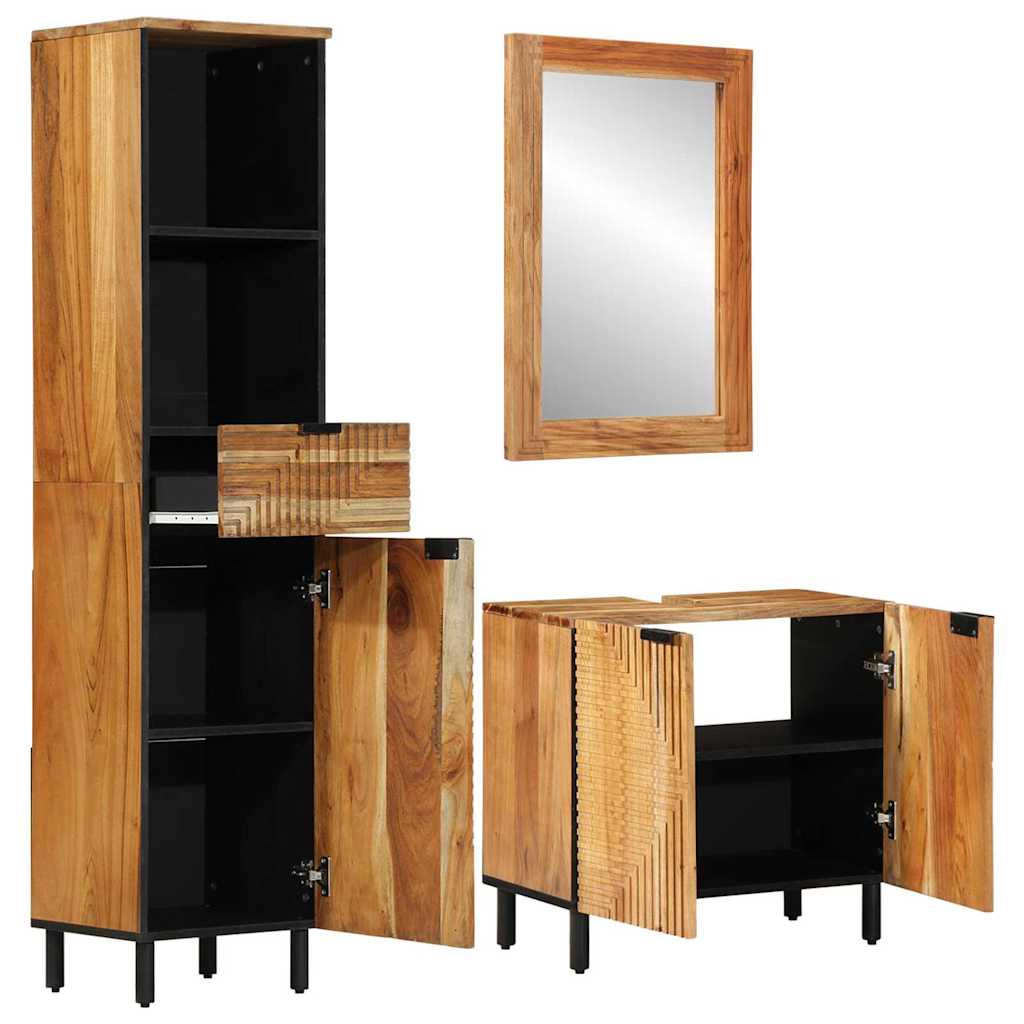 vidaXL Bathroom Cabinet Set 3 pcs Natural 38 x 33 x 160 cm