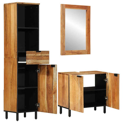 vidaXL Bathroom Cabinet Set 3 pcs Natural 38 x 33 x 160 cm