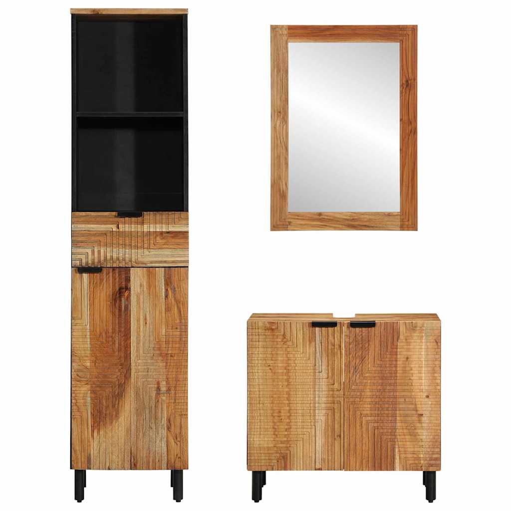 vidaXL Bathroom Cabinet Set 3 pcs Natural 38 x 33 x 160 cm