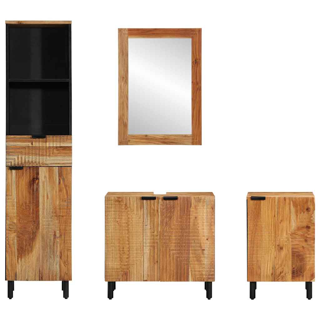 vidaXL Bathroom Cabinet Set 4 pcs Natural 38 x 33 x 160 cm