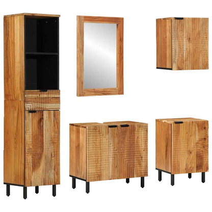 vidaXL Bathroom Cabinet Set 5 pcs Natural 38 x 33 x 160 cm